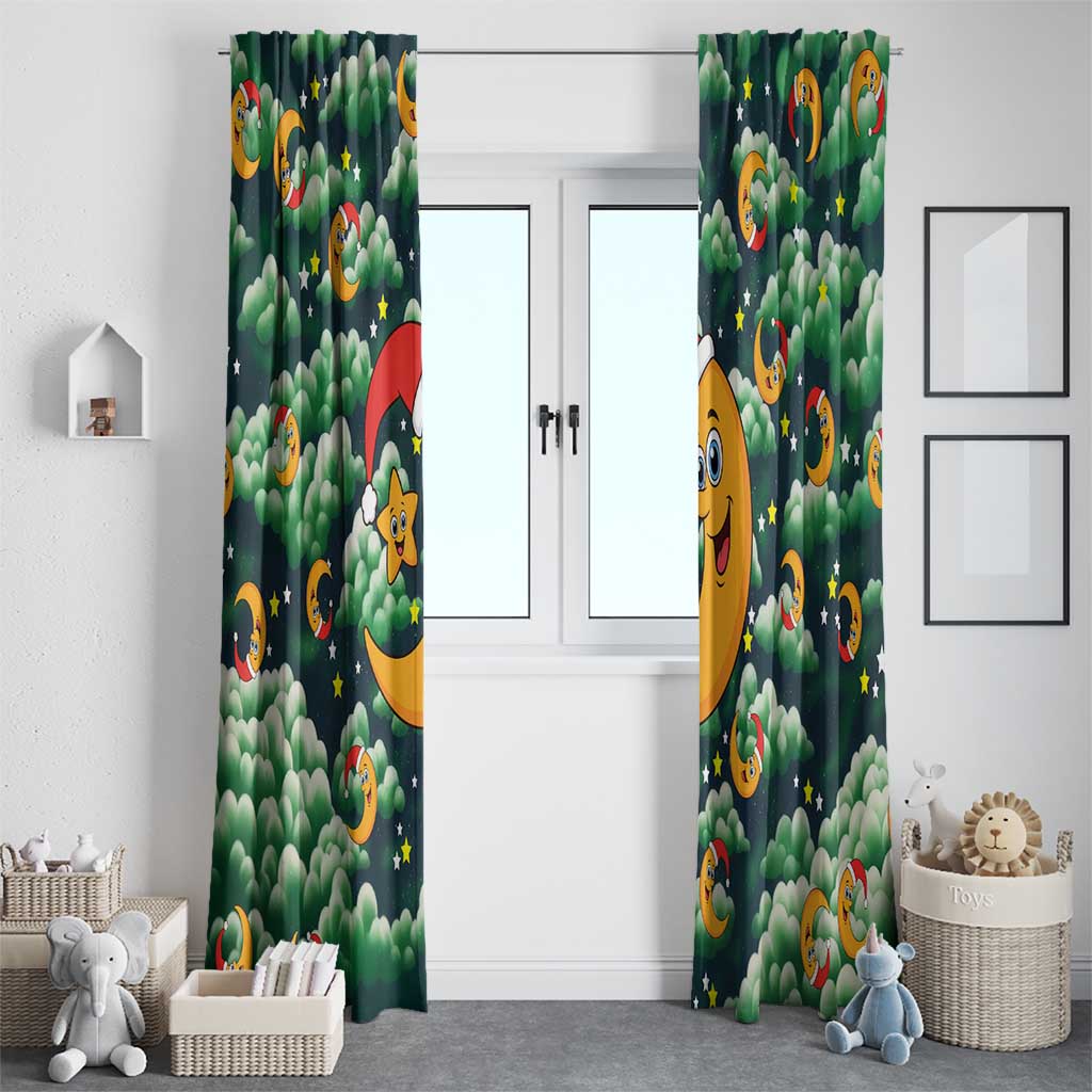 Christmas Moon and Star Window Curtain Xmas Holiday Patterns - Wonder Print Shop
