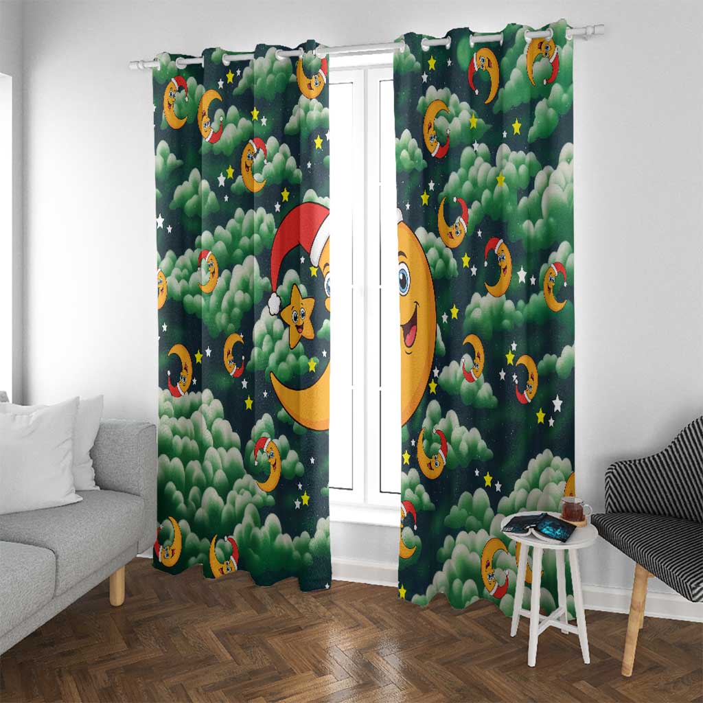 Christmas Moon and Star Window Curtain Xmas Holiday Patterns - Wonder Print Shop
