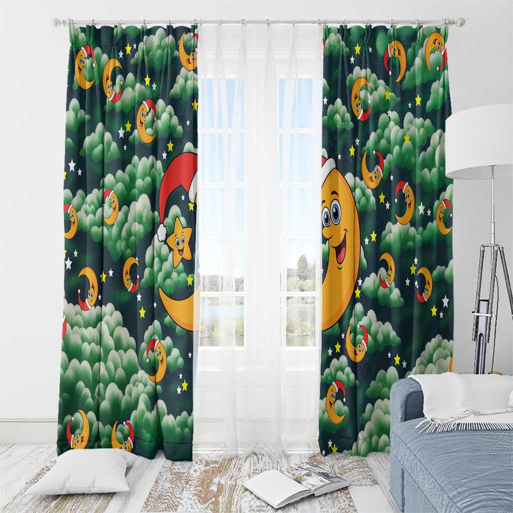Christmas Moon and Star Window Curtain Xmas Holiday Patterns - Wonder Print Shop
