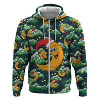 Christmas Moon and Star Zip Hoodie Xmas Holiday Patterns - Wonder Print Shop