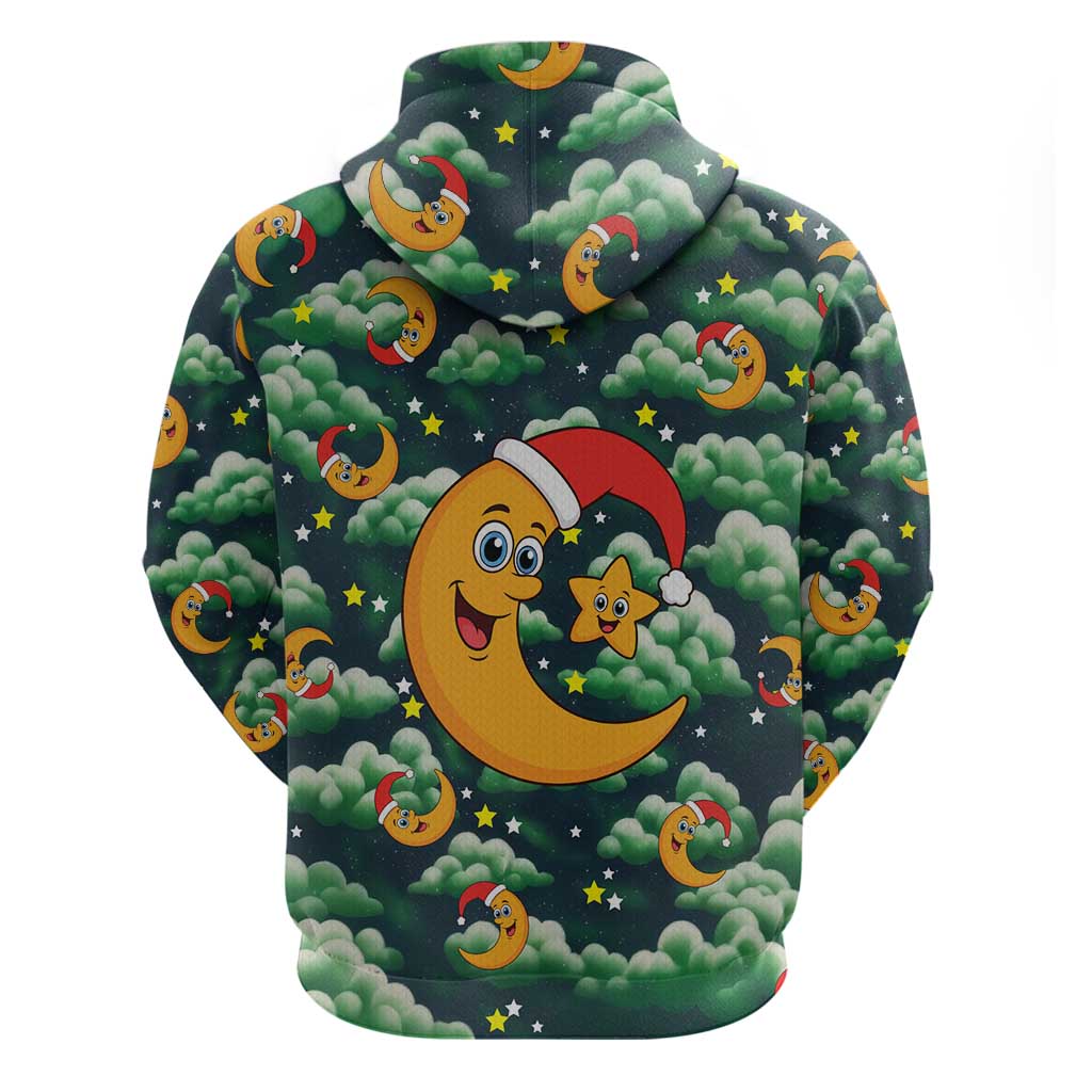 Christmas Moon and Star Zip Hoodie Xmas Holiday Patterns - Wonder Print Shop