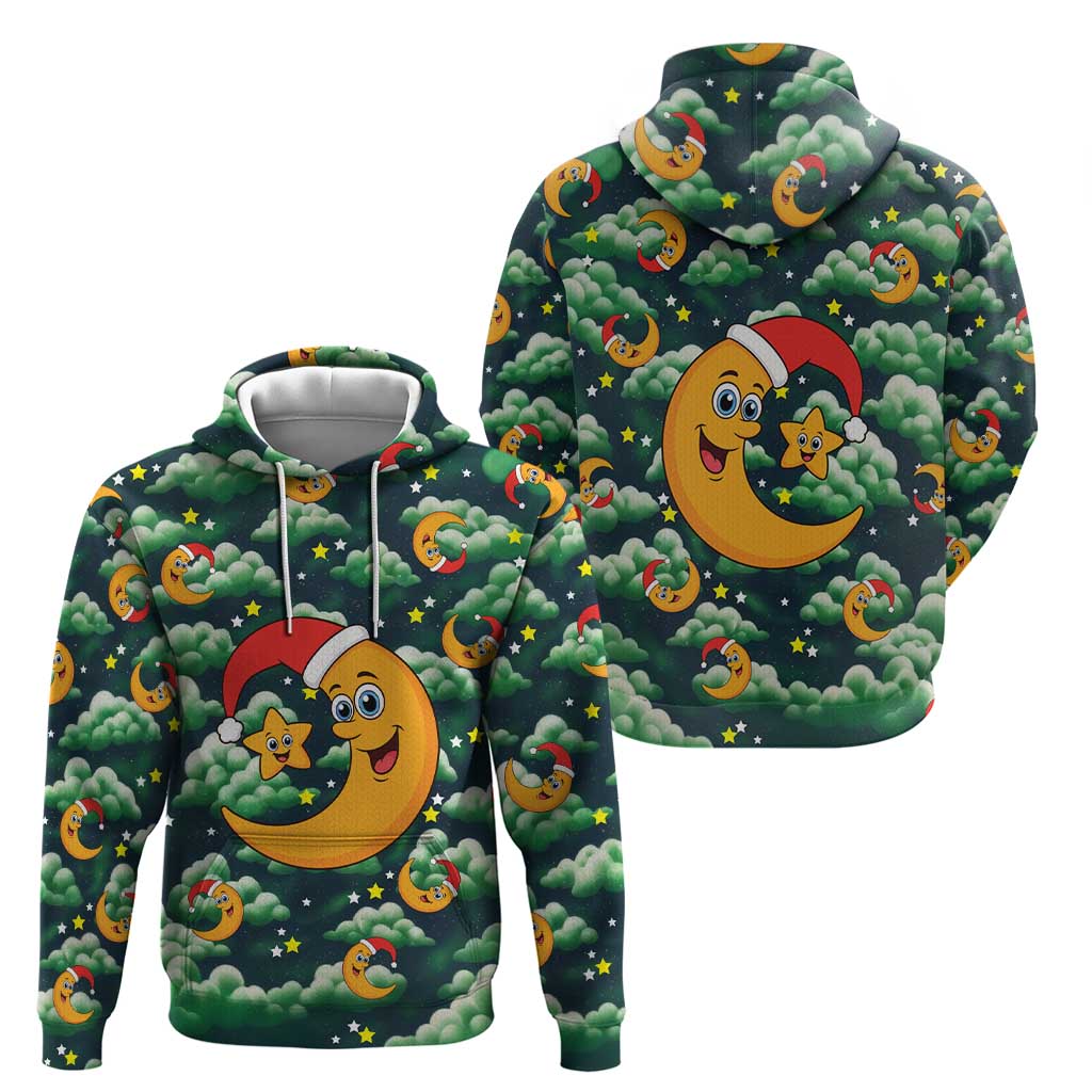 Christmas Moon and Star Zip Hoodie Xmas Holiday Patterns - Wonder Print Shop