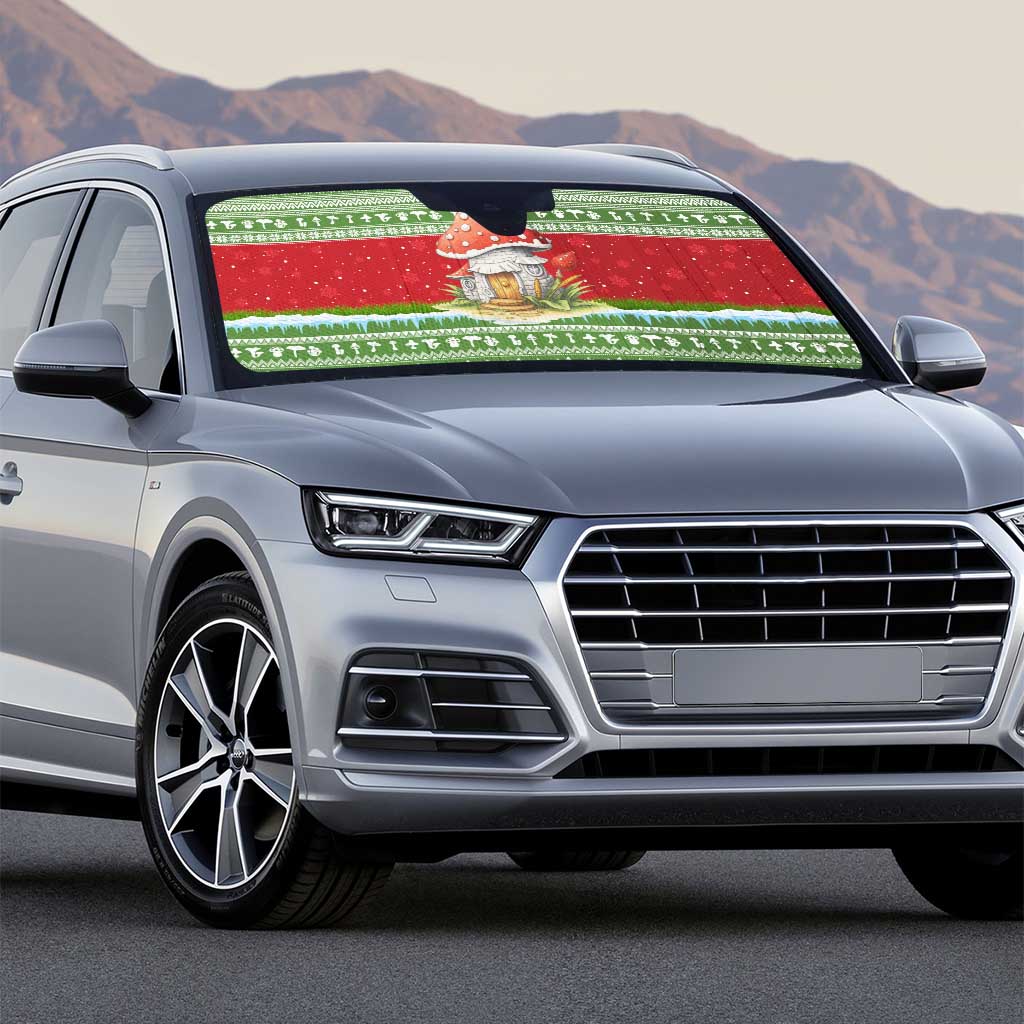 Christmas Mushroom House Auto Sun Shade Xmas Holiday Patterns - Wonder Print Shop