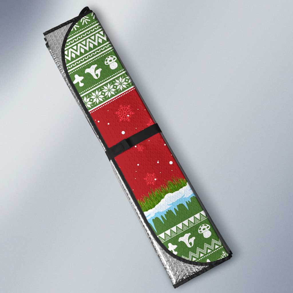 Christmas Mushroom House Auto Sun Shade Xmas Holiday Patterns - Wonder Print Shop
