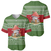 Christmas Mushroom House Baseball Jersey Xmas Holiday Patterns - Wonder Print Shop