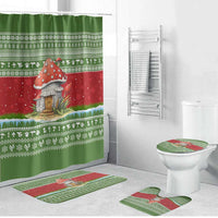 Christmas Mushroom House Bathroom Set Xmas Holiday Patterns - Wonder Print Shop