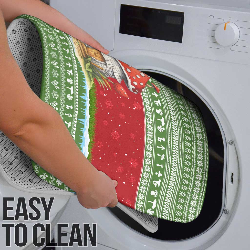 Christmas Mushroom House Bathroom Set Xmas Holiday Patterns - Wonder Print Shop