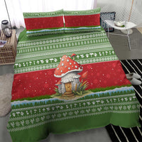 Christmas Mushroom House Bedding Set Xmas Holiday Patterns - Wonder Print Shop