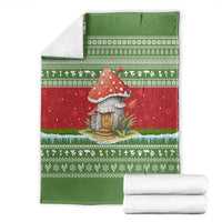Christmas Mushroom House Blanket Xmas Holiday Patterns - Wonder Print Shop