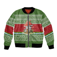 Christmas Mushroom House Bomber Jacket Xmas Holiday Patterns - Wonder Print Shop