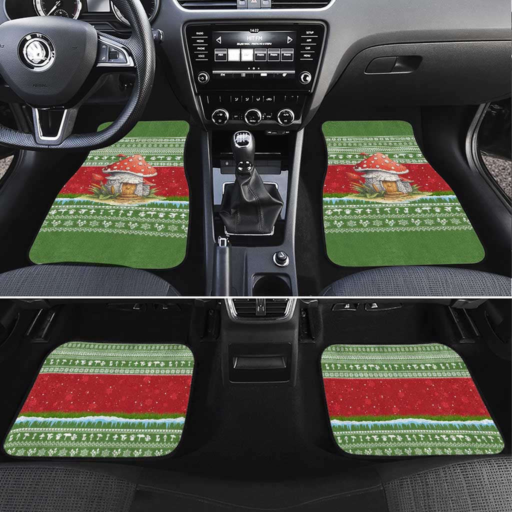 Christmas Mushroom House Car Mats Xmas Holiday Patterns - Wonder Print Shop