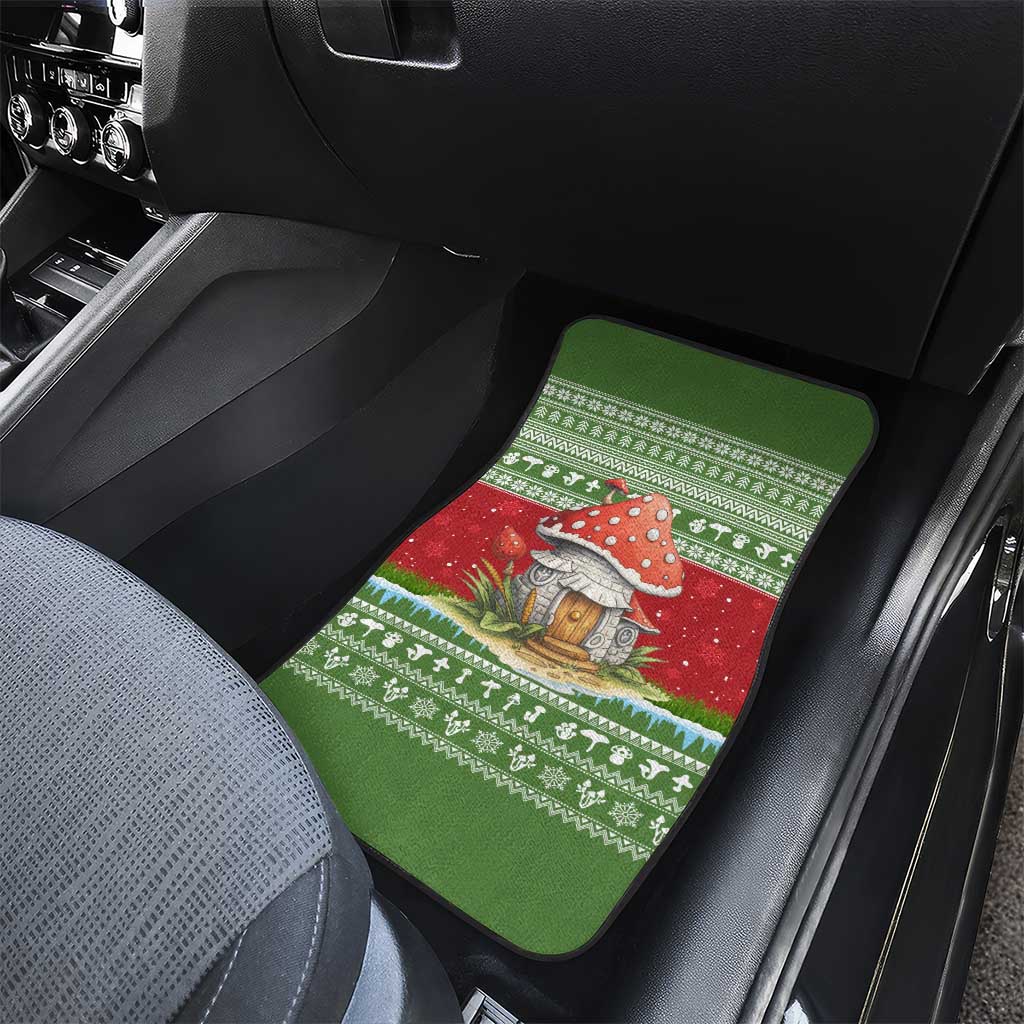 Christmas Mushroom House Car Mats Xmas Holiday Patterns - Wonder Print Shop