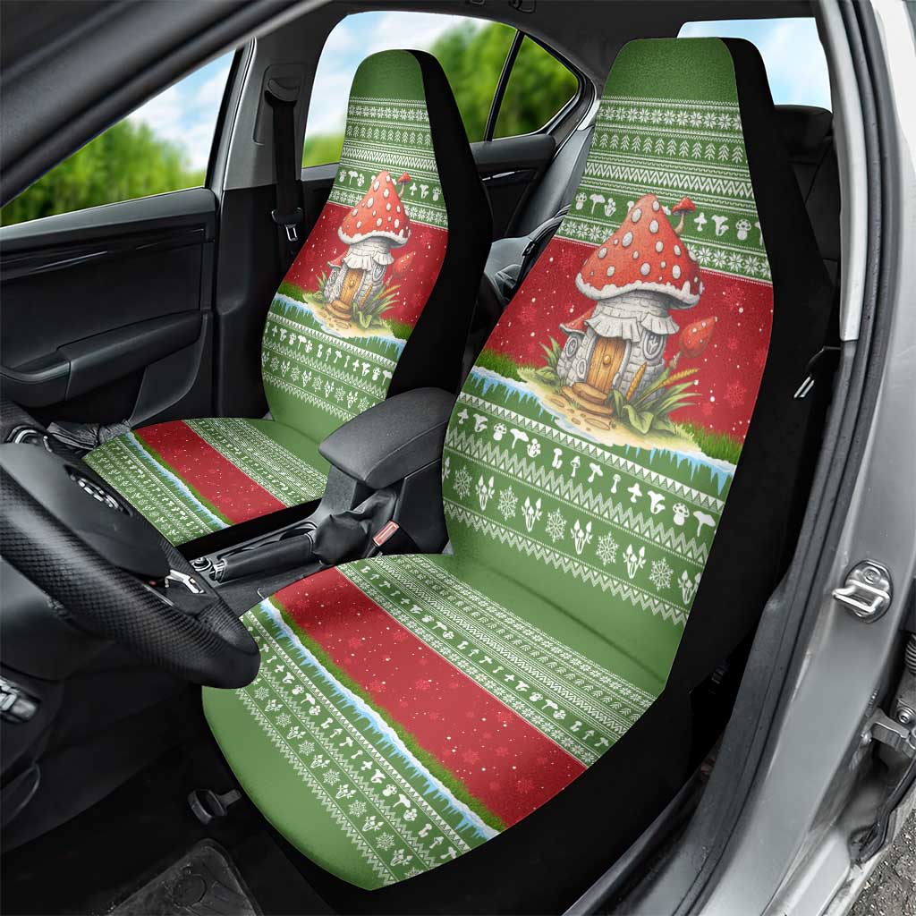 Christmas Mushroom House Car Seat Cover Xmas Holiday Patterns - Wonder Print Shop