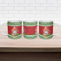 Christmas Mushroom House Ceramic Mug Xmas Holiday Patterns - Wonder Print Shop
