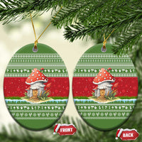 Christmas Mushroom House Ceramic Ornament Xmas Holiday Patterns - Wonder Print Shop