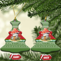 Christmas Mushroom House Ceramic Ornament Xmas Holiday Patterns - Wonder Print Shop