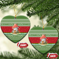 Christmas Mushroom House Ceramic Ornament Xmas Holiday Patterns - Wonder Print Shop