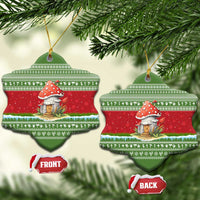 Christmas Mushroom House Ceramic Ornament Xmas Holiday Patterns - Wonder Print Shop