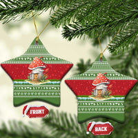 Christmas Mushroom House Ceramic Ornament Xmas Holiday Patterns - Wonder Print Shop