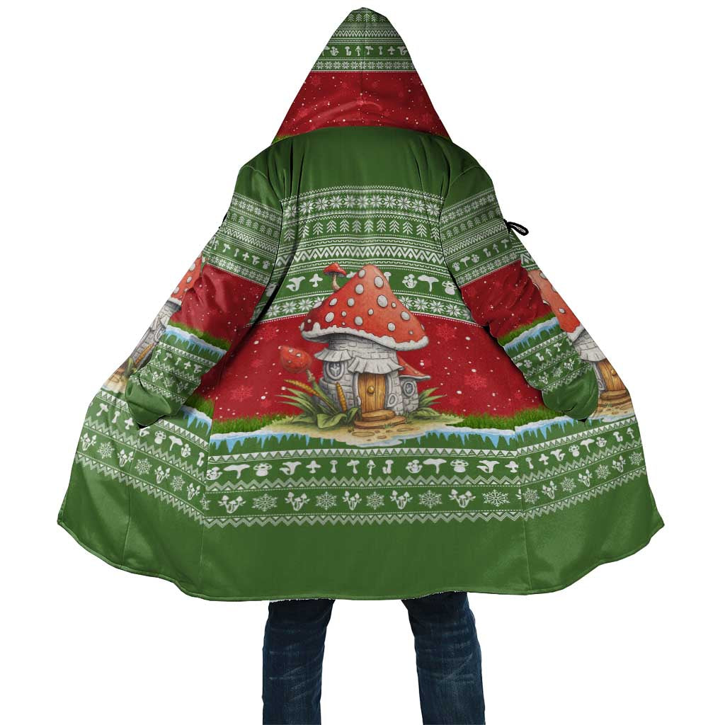 Christmas Mushroom House Cloak Xmas Holiday Patterns - Wonder Print Shop