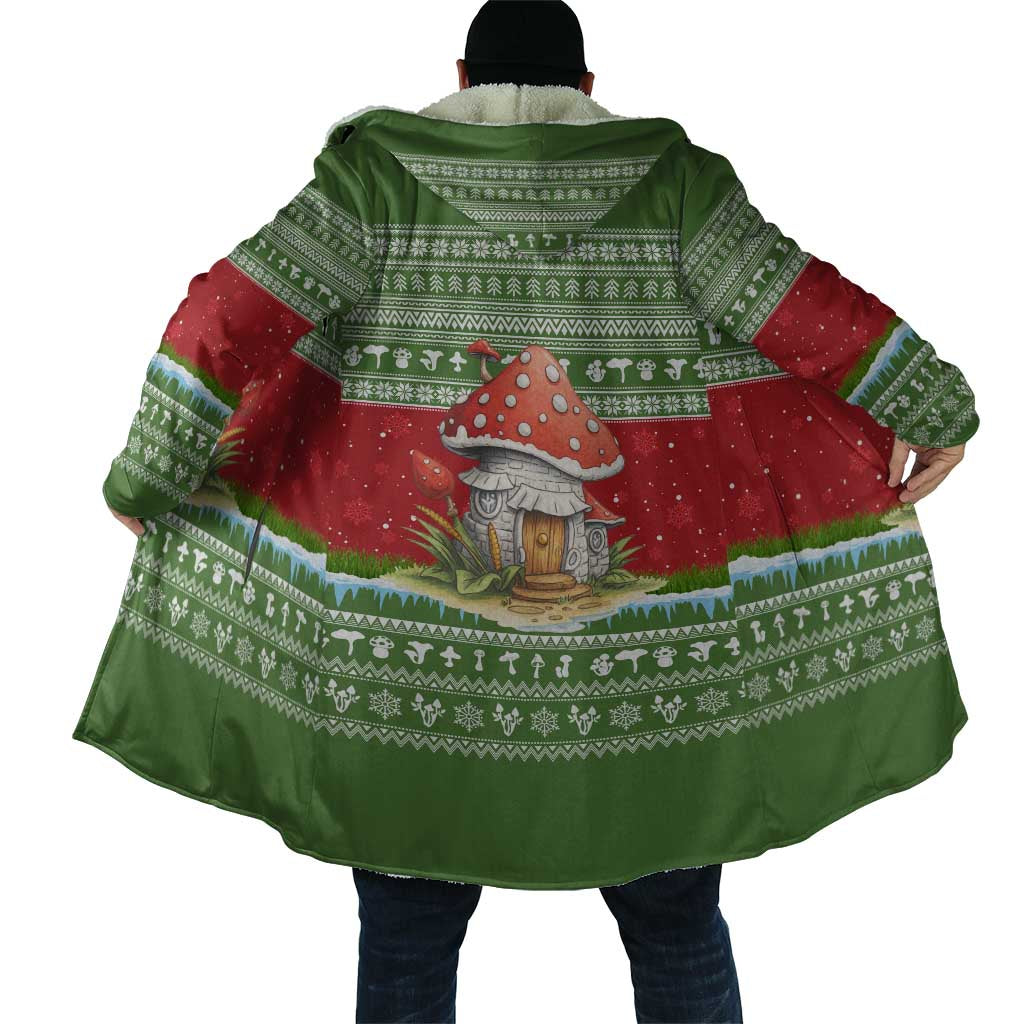 Christmas Mushroom House Cloak Xmas Holiday Patterns - Wonder Print Shop