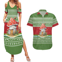 Christmas Mushroom House Couples Matching Summer Maxi Dress and Hawaiian Shirt Xmas Holiday Patterns - Wonder Print Shop