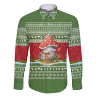 Christmas Mushroom House Family Matching Off The Shoulder Long Sleeve Dress and Hawaiian Shirt Xmas Holiday Patterns - Wonder Print Shop