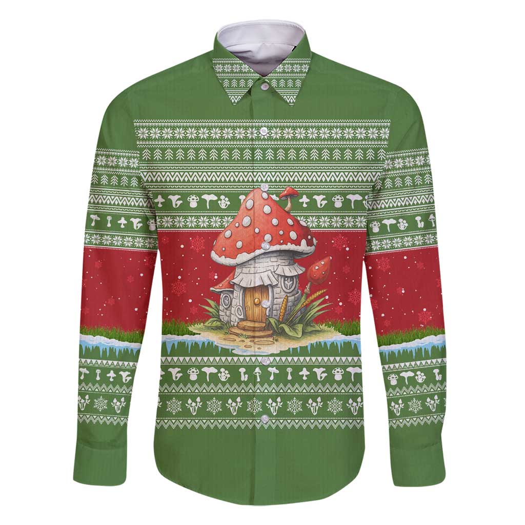 Christmas Mushroom House Family Matching Tank Maxi Dress and Hawaiian Shirt Xmas Holiday Patterns - Wonder Print Shop