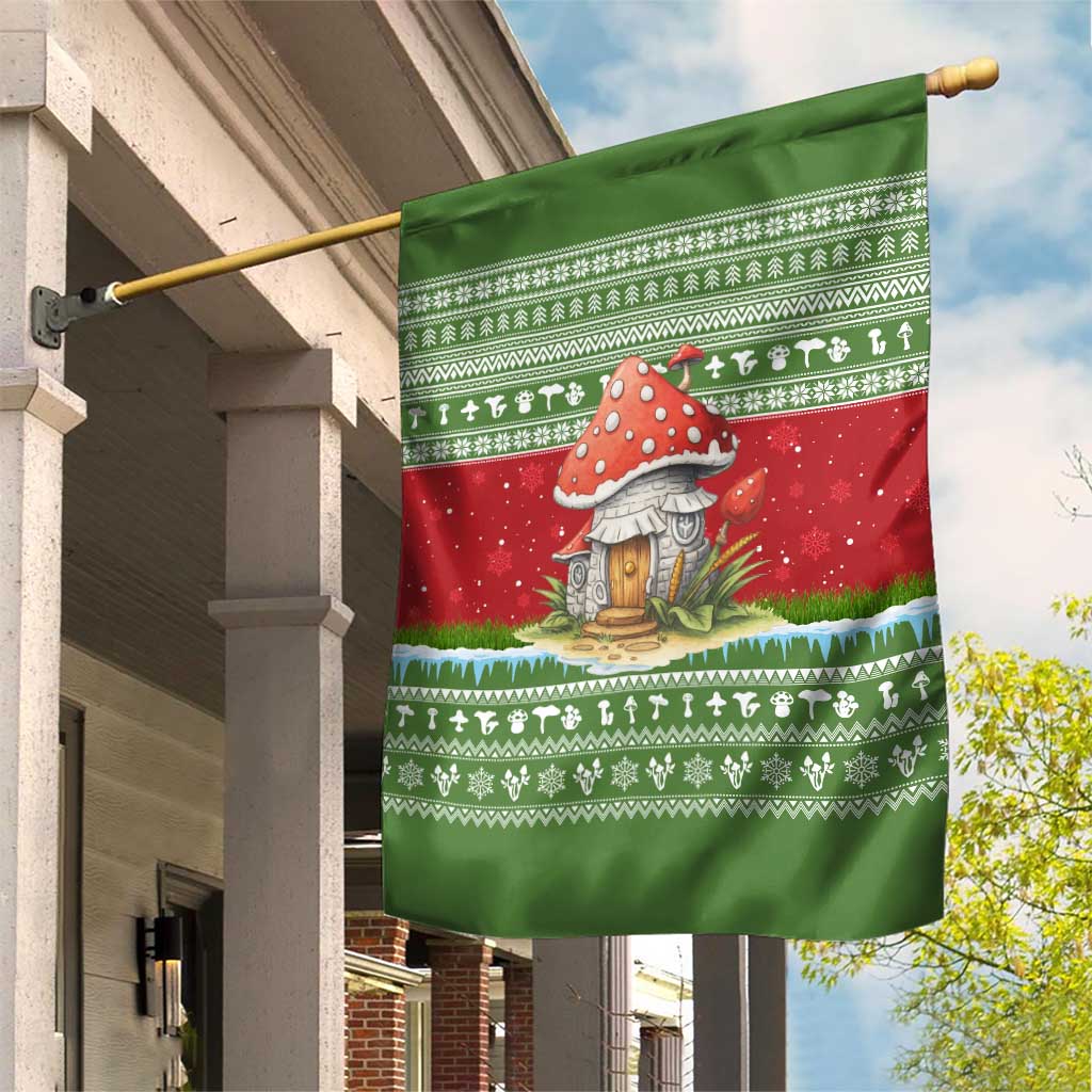 Christmas Mushroom House Garden Flag Xmas Holiday Patterns - Wonder Print Shop