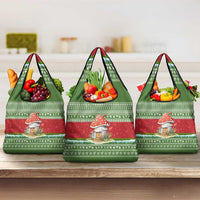 Christmas Mushroom House Grocery Bag Xmas Holiday Patterns - Wonder Print Shop