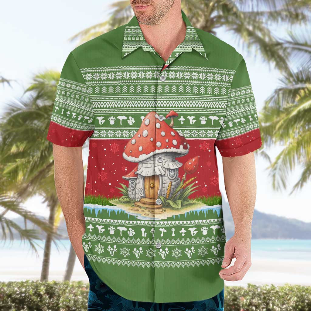Christmas Mushroom House Hawaiian Shirt Xmas Holiday Patterns - Wonder Print Shop