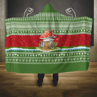 Christmas Mushroom House Hooded Blanket Xmas Holiday Patterns - Wonder Print Shop