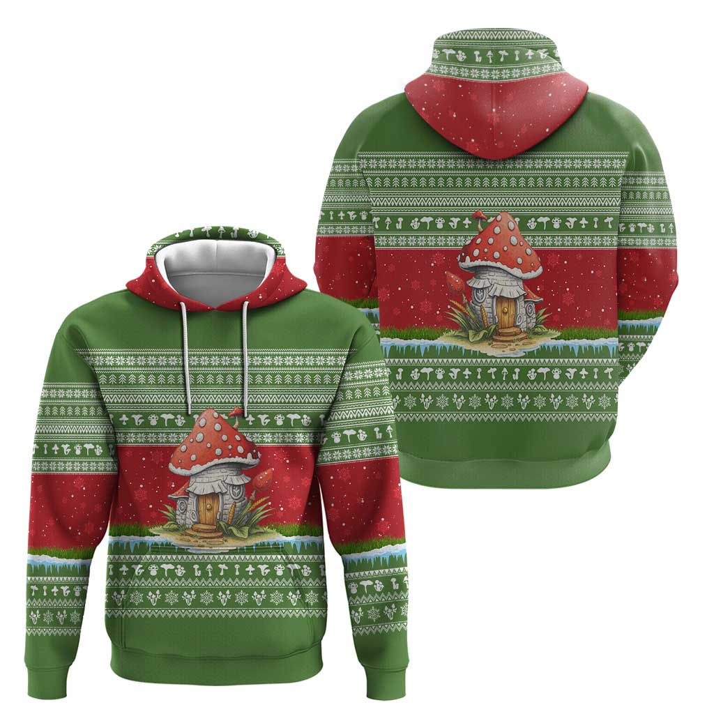 Christmas Mushroom House Hoodie Xmas Holiday Patterns - Wonder Print Shop
