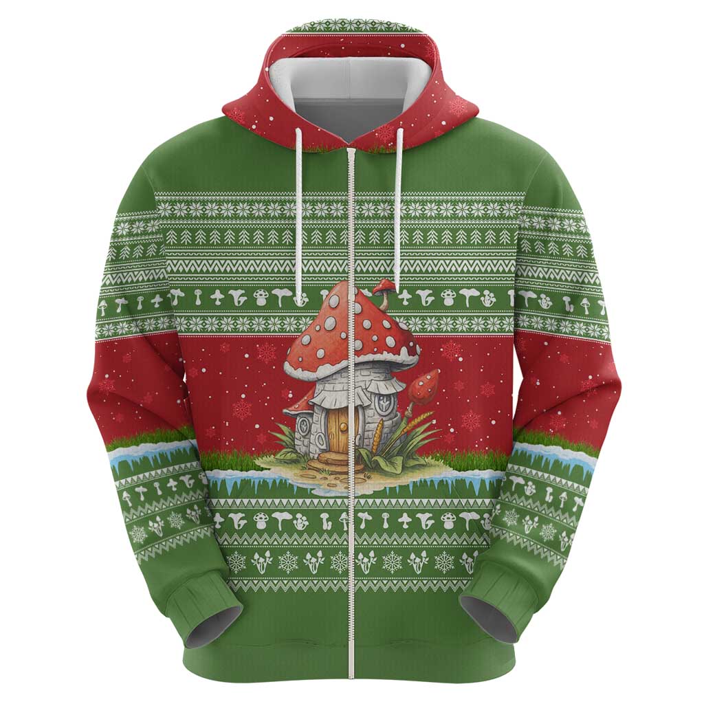 Christmas Mushroom House Hoodie Xmas Holiday Patterns - Wonder Print Shop