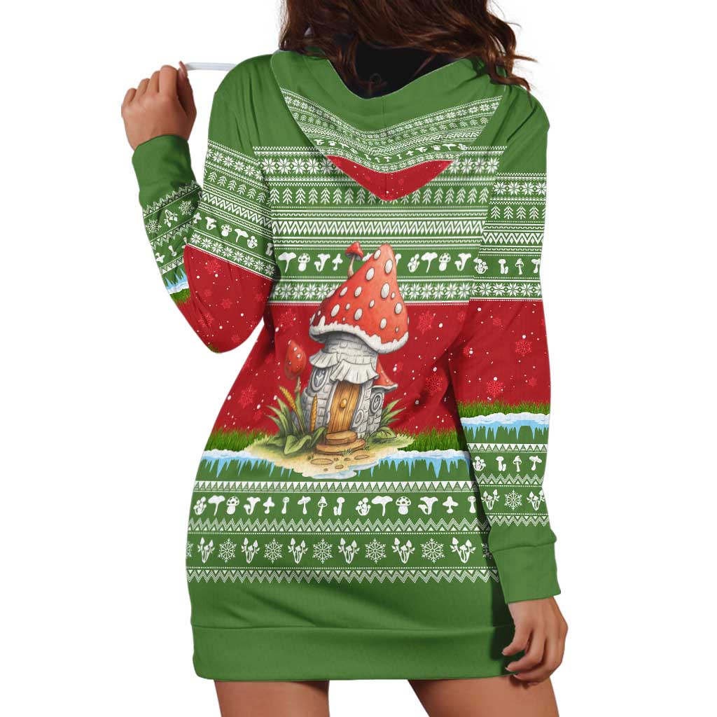 Christmas Mushroom House Hoodie Dress Xmas Holiday Patterns - Wonder Print Shop