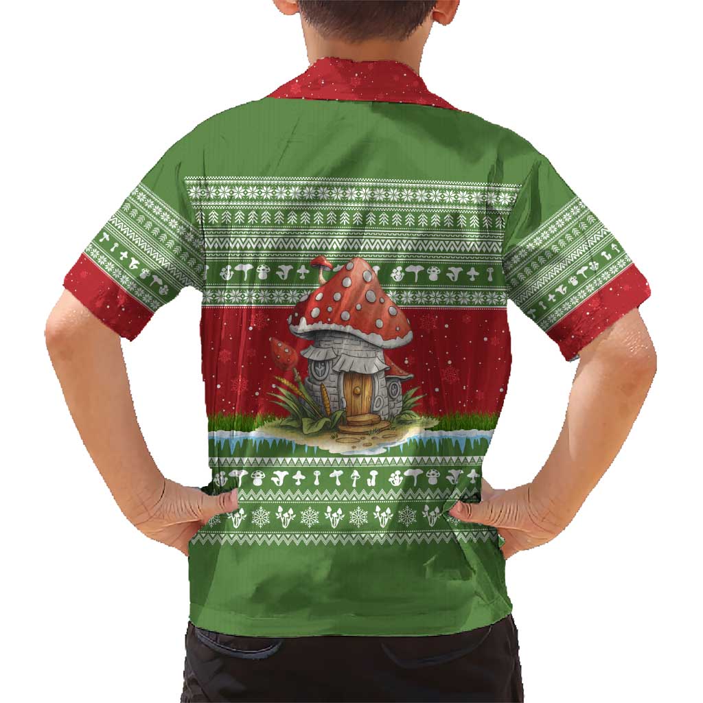 Christmas Mushroom House Kid Hawaiian Shirt Xmas Holiday Patterns - Wonder Print Shop