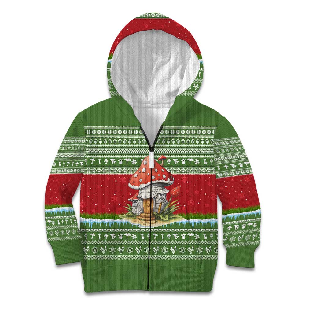 Christmas Mushroom House Kid Hoodie Xmas Holiday Patterns - Wonder Print Shop