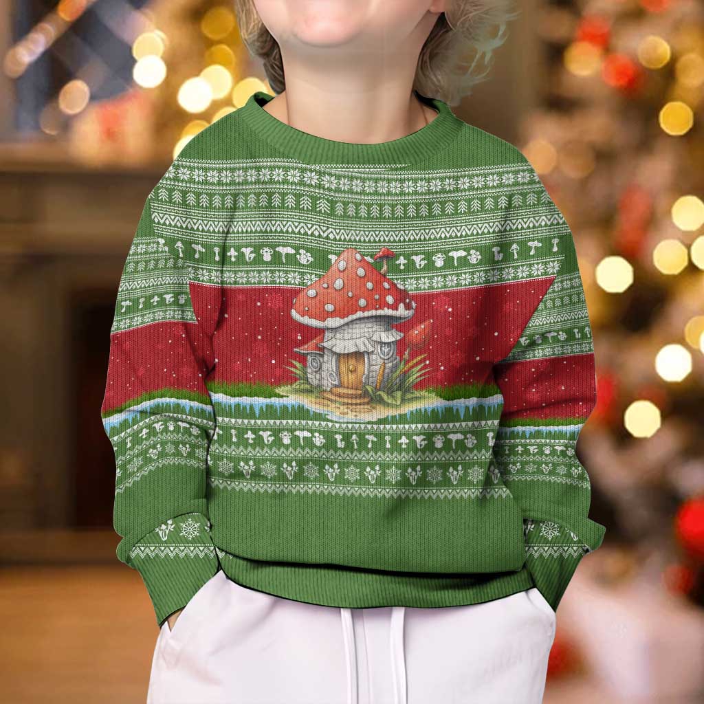 Christmas Mushroom House Kid Ugly Christmas Sweater Xmas Holiday Patterns - Wonder Print Shop