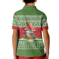 Christmas Mushroom House Kid Polo Shirt Xmas Holiday Patterns - Wonder Print Shop