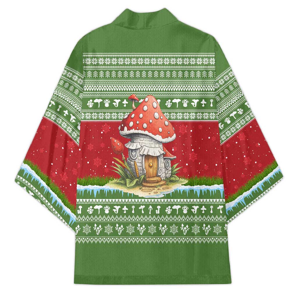 Christmas Mushroom House Kimono Xmas Holiday Patterns - Wonder Print Shop