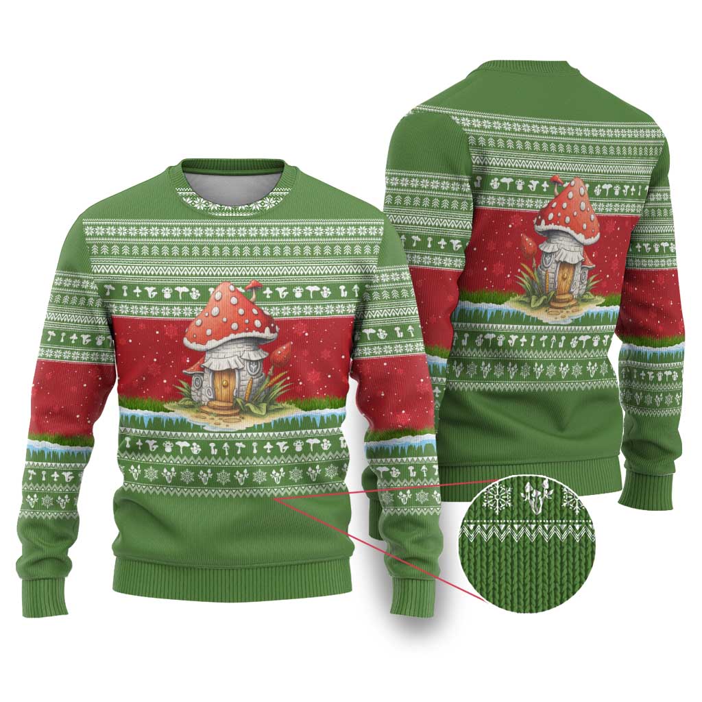 Christmas Mushroom House Ugly Christmas Sweater Xmas Holiday Patterns - Wonder Print Shop