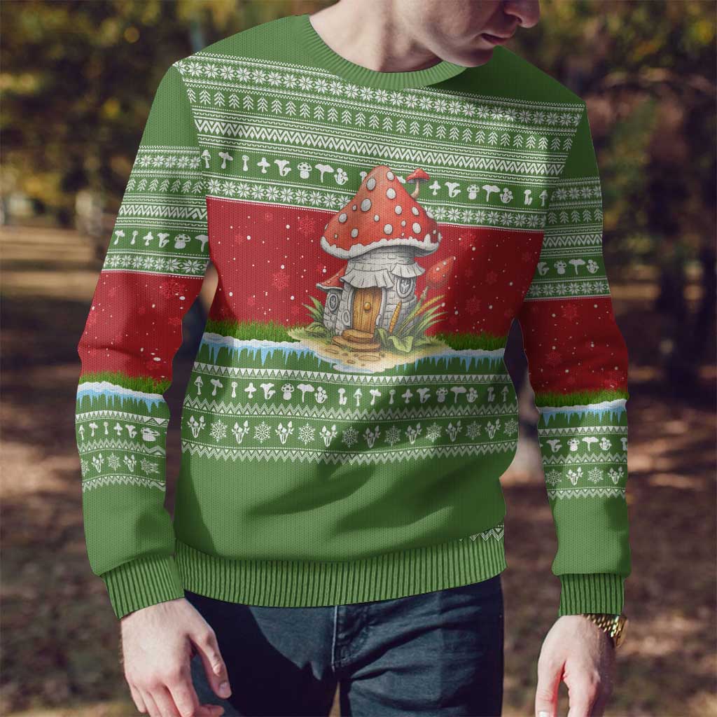 Christmas Mushroom House Ugly Christmas Sweater Xmas Holiday Patterns - Wonder Print Shop