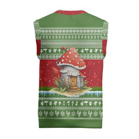 Christmas Mushroom House Christmas Knitted V-Neck Vest Xmas Holiday Patterns - Wonder Print Shop