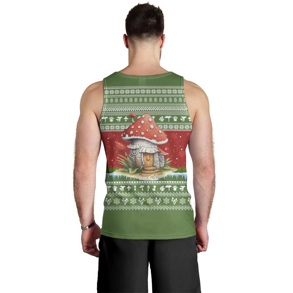 Christmas Mushroom House Men Tank Top Xmas Holiday Patterns - Wonder Print Shop