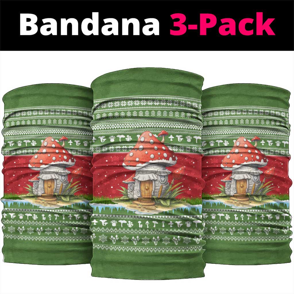 Christmas Mushroom House Neck Gaiter Xmas Holiday Patterns - Wonder Print Shop