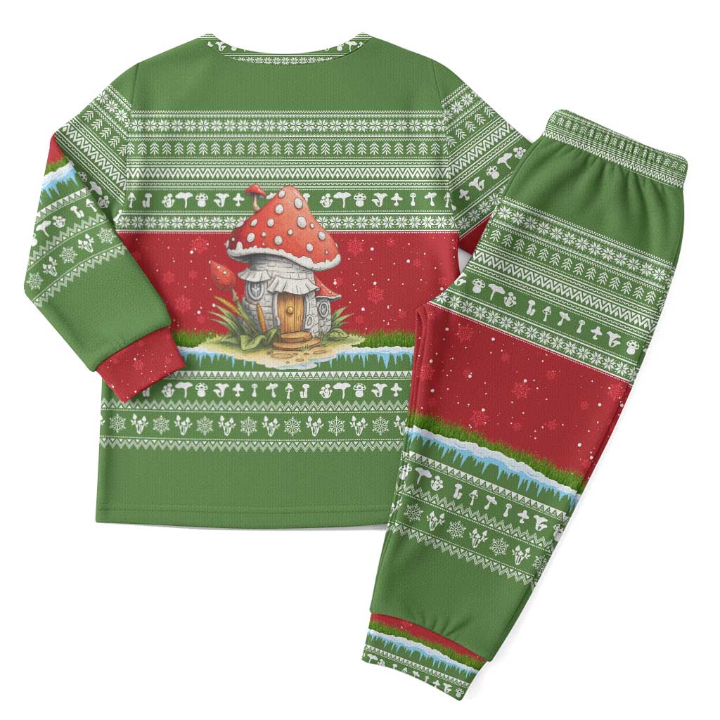 Christmas Mushroom House Christmas Pajama Set Xmas Holiday Patterns - Wonder Print Shop
