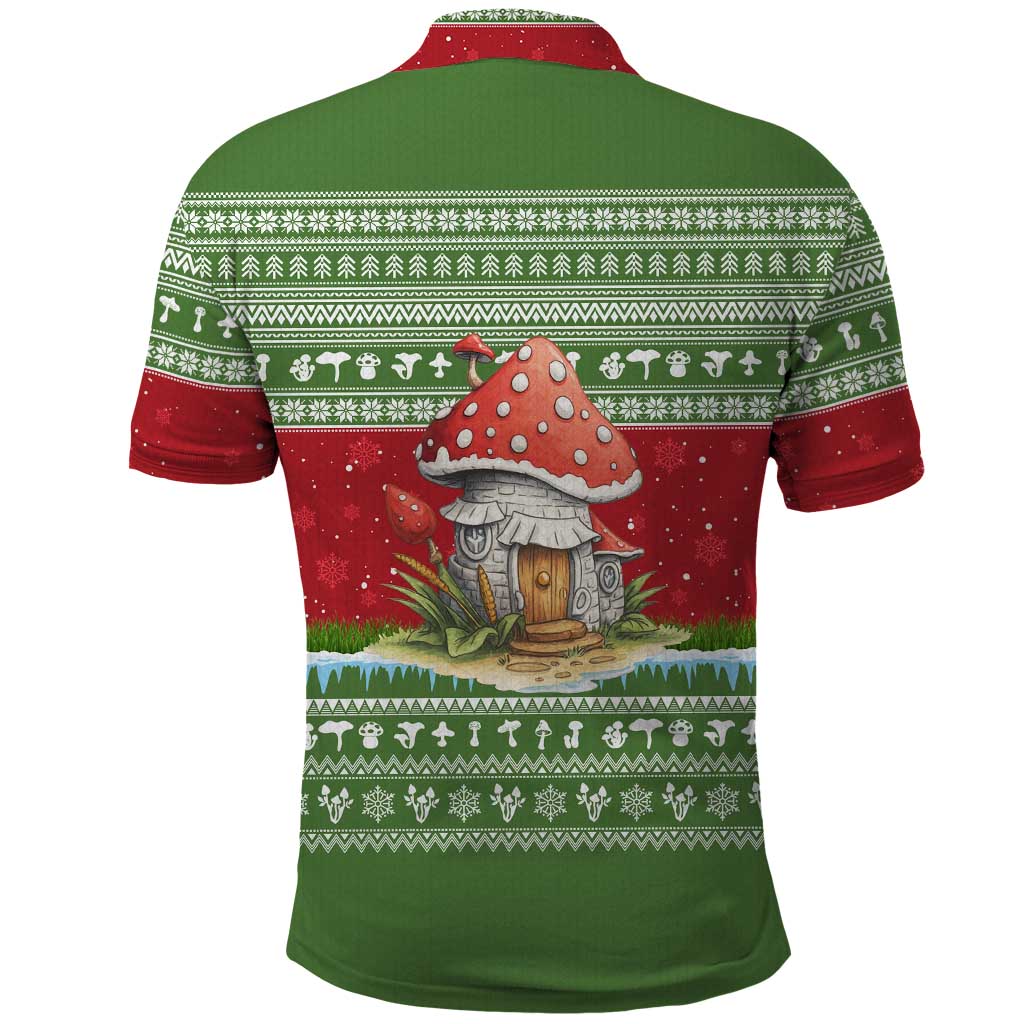 Christmas Mushroom House Polo Shirt Xmas Holiday Patterns - Wonder Print Shop