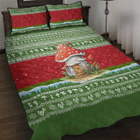 Christmas Mushroom House Quilt Bed Set Xmas Holiday Patterns - Wonder Print Shop
