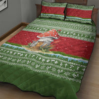Christmas Mushroom House Quilt Bed Set Xmas Holiday Patterns - Wonder Print Shop