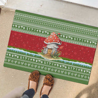 Christmas Mushroom House Rubber Doormat Xmas Holiday Patterns - Wonder Print Shop